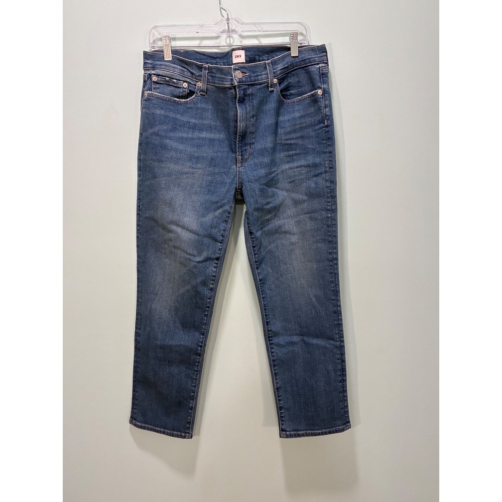 Edwin Women's Blue Medium Wash Straight Leg Stretch Jeans Size 32 USA Made
